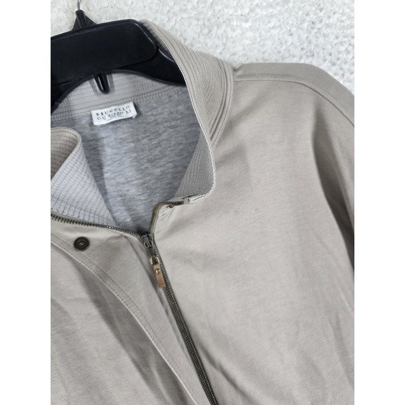 Brunello Cucinelli Jacket Blazer Women M Beige Cream Roll Up Sleeves Zip Italy - Picture 16 of 16